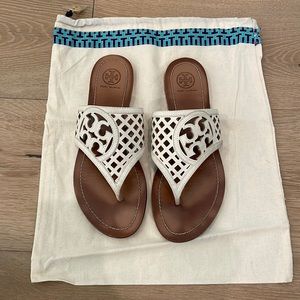 Tory Burch lattice logo sandals